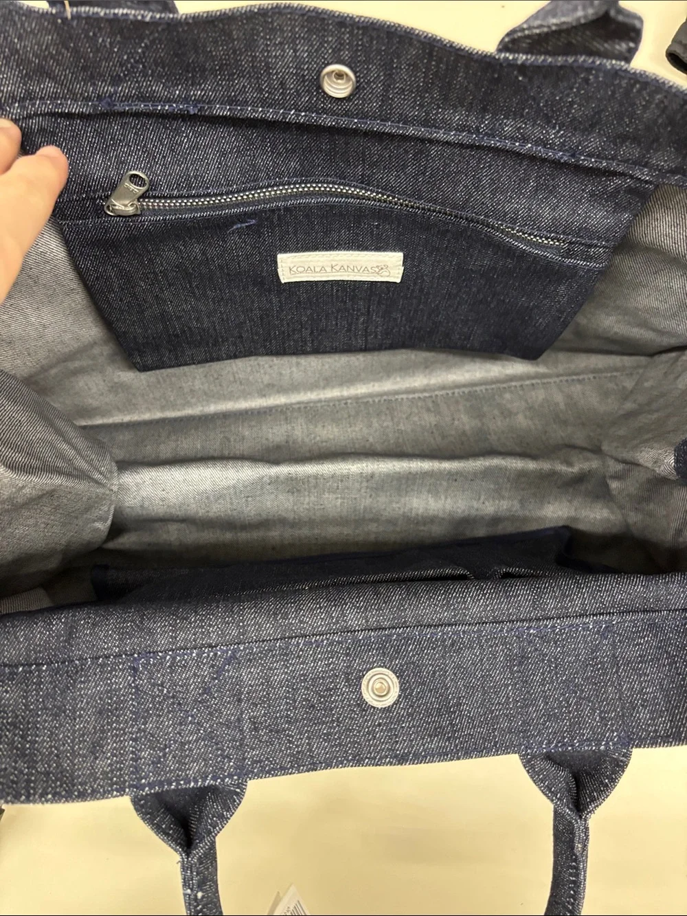 Men's Dark Denim Briefcase Tote - Classic Navy NWT